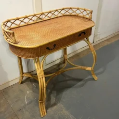Pamono Bamboo and Cane Oval Dressing Table Sale