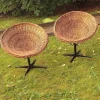 Pamono Bamboo and Iron Swivel Pod Chairs, 1960s, Set of 2 Online