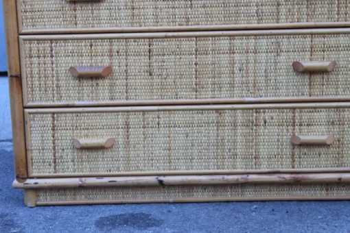 Pamono Bamboo and Rattan Chest of Drawers, Italy, 1950s Best