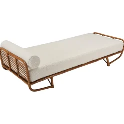Pamono Bamboo and Rattan Daybed in Bouclé, Italy, 1960s Clearance