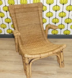 Pamono Bamboo and Rattan Lounge Chair from Arco, 1960s Online