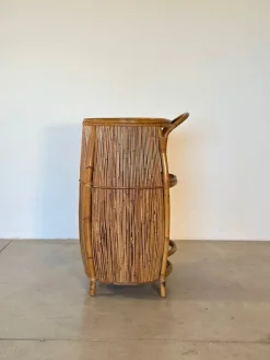 Pamono Bamboo Bar Cabinet, 1970s Hot