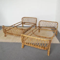 Pamono Bamboo Bed attributed to Franca Helg, 1960s