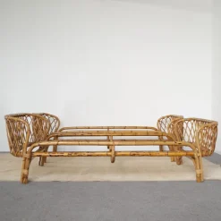 Pamono Bamboo Bed attributed to Franca Helg, 1960s