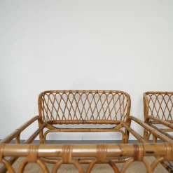 Pamono Bamboo Bed attributed to Franca Helg, 1960s