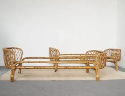 Pamono Bamboo Bed attributed to Franca Helg, 1960s