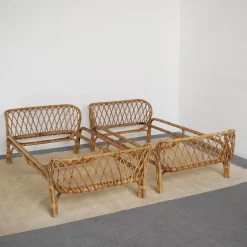 Pamono Bamboo Bed attributed to Franca Helg, 1960s