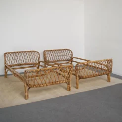 Pamono Bamboo Bed attributed to Franca Helg, 1960s