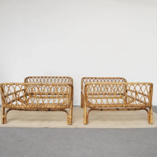 Pamono Bamboo Bed attributed to Franca Helg, 1960s