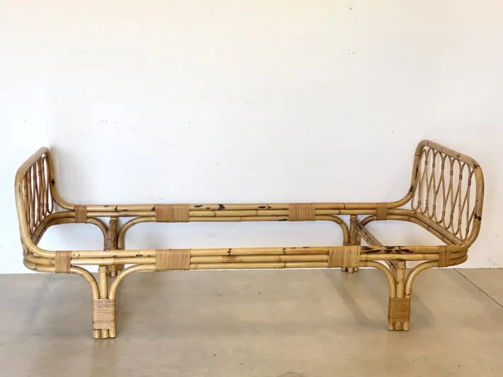 Pamono Bamboo Bed, 1970s Sale