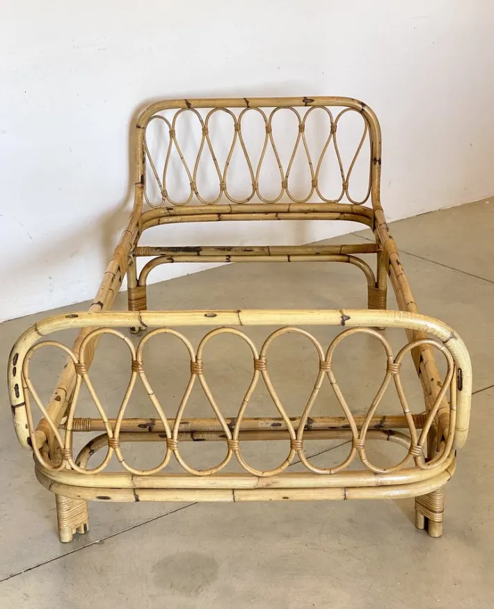 Pamono Bamboo Bed, 1970s Sale