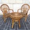 Pamono Bamboo Coffee Table and Chairs, 1960s, Set of 3 Hot