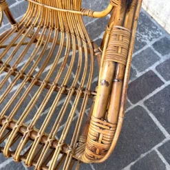 Pamono Bamboo Coffee Table and Chairs, 1960s, Set of 3 Hot