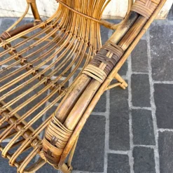 Pamono Bamboo Coffee Table and Chairs, 1960s, Set of 3 Hot