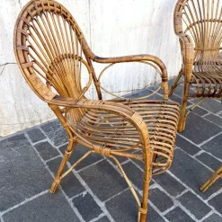 Pamono Bamboo Coffee Table and Chairs, 1960s, Set of 3 Hot