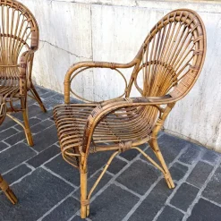 Pamono Bamboo Coffee Table and Chairs, 1960s, Set of 3 Hot