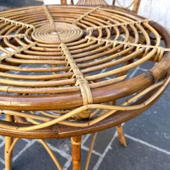 Pamono Bamboo Coffee Table and Chairs, 1960s, Set of 3 Hot
