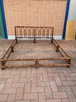Pamono Bamboo Double Bed from Dal Vera, Italy, 1970s Hot