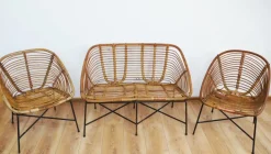 Pamono Bamboo Furniture Set, 1970s, Set of 4 New