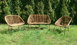 Pamono Bamboo Furniture Set, 1970s, Set of 4 New