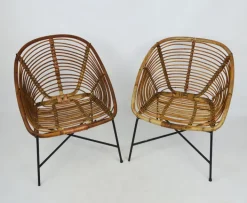 Pamono Bamboo Furniture Set, 1970s, Set of 4 New
