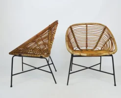 Pamono Bamboo Furniture Set, 1970s, Set of 4 New