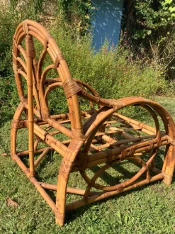 Pamono Bamboo Living Room in the style of Vivaï Del Sud, 1960s, Set of 4 Sale