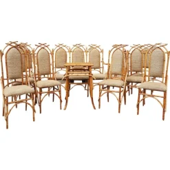 Pamono Bamboo Living Room Set by Giusto Puri Purini, 1950s, Set of 10 Online