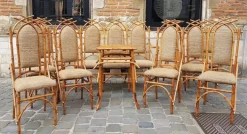 Pamono Bamboo Living Room Set by Giusto Puri Purini, 1950s, Set of 10 Online