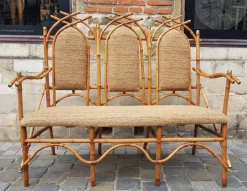 Pamono Bamboo Living Room Set by Giusto Puri Purini, 1950s, Set of 10 Online