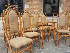 Pamono Bamboo Living Room Set by Giusto Puri Purini, 1950s, Set of 10 Online