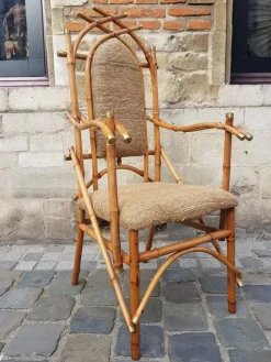 Pamono Bamboo Living Room Set by Giusto Puri Purini, 1950s, Set of 10 Online