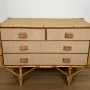 Pamono Bamboo, Rattan, Wood and Raffia Chest of Drawers by Audoux & Minet New
