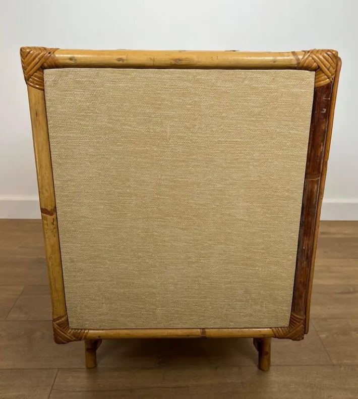 Pamono Bamboo, Rattan, Wood and Raffia Chest of Drawers by Audoux & Minet New