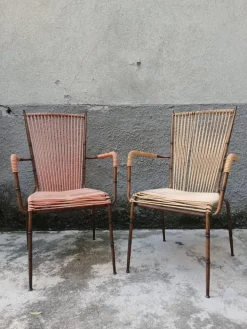 Pamono Bamboo Style Metal Chairs from Doncoc, Italy, 1950s, Set of 2 New