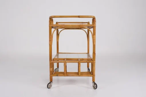 Pamono Bamboo Trolley Serving Tray, 1960s Best