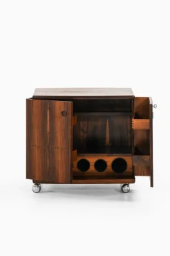 Pamono Bar Cabinet in Rosewood, Formica and Steel on Wheels attributed to Illum Wikkelsø, 1960s Discount