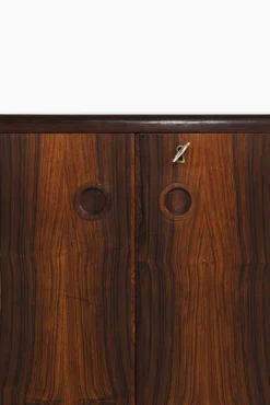 Pamono Bar Cabinet in Rosewood, Formica and Steel on Wheels attributed to Illum Wikkelsø, 1960s Discount