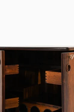 Pamono Bar Cabinet in Rosewood, Formica and Steel on Wheels attributed to Illum Wikkelsø, 1960s Discount