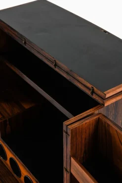 Pamono Bar Cabinet in Rosewood, Formica and Steel on Wheels attributed to Illum Wikkelsø, 1960s Discount