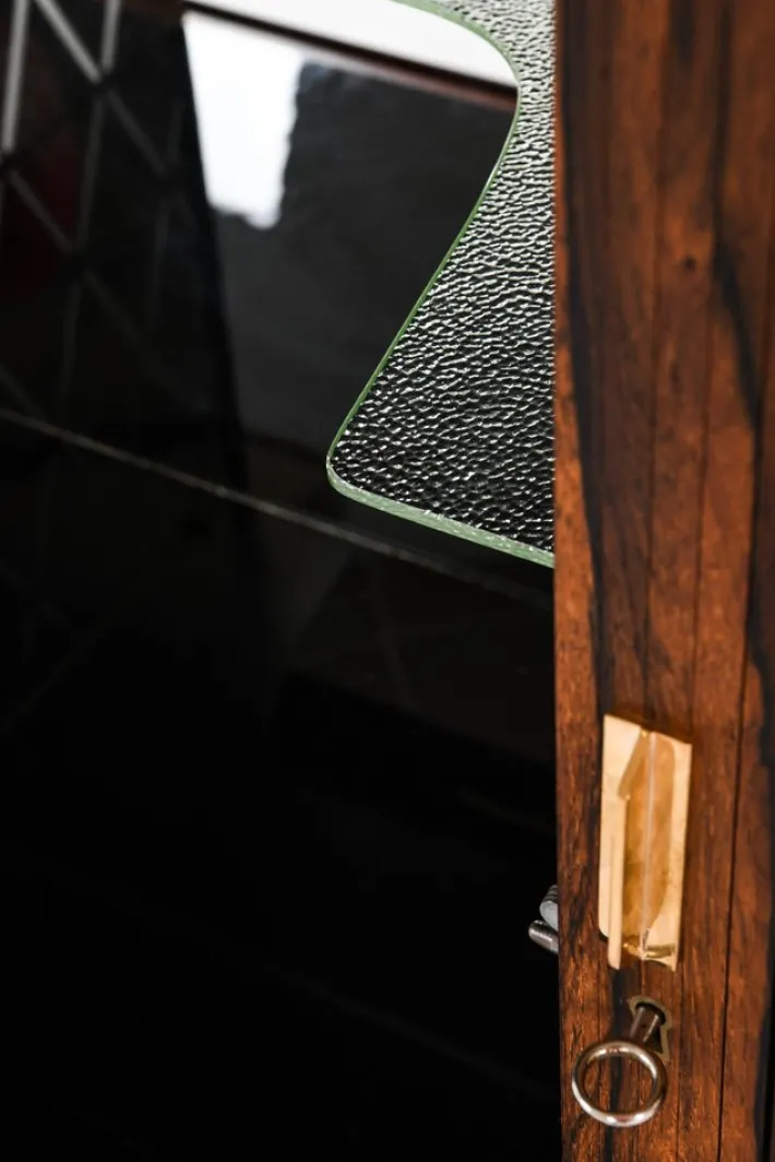 Pamono Bar Cabinet with Tambour Doors in Rosewood and Glass attributed to Kurt Østervig, 1960s Outlet