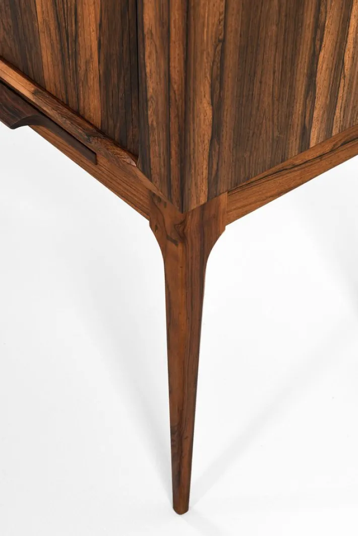 Pamono Bar Cabinet with Tambour Doors in Rosewood and Glass attributed to Kurt Østervig, 1960s Outlet