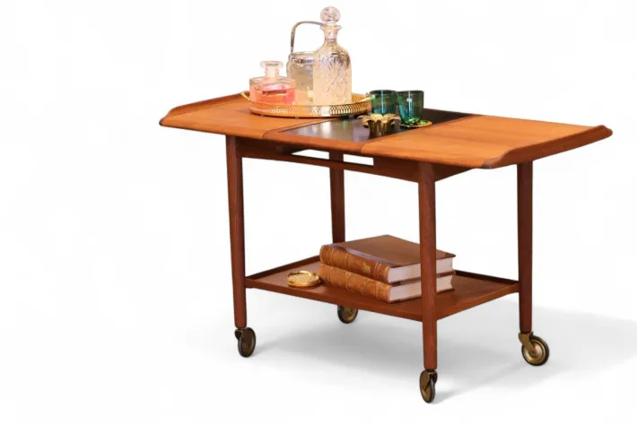 Pamono Bar Cart in Teak by Mogens Hansen, Denmark, 1960s Hot
