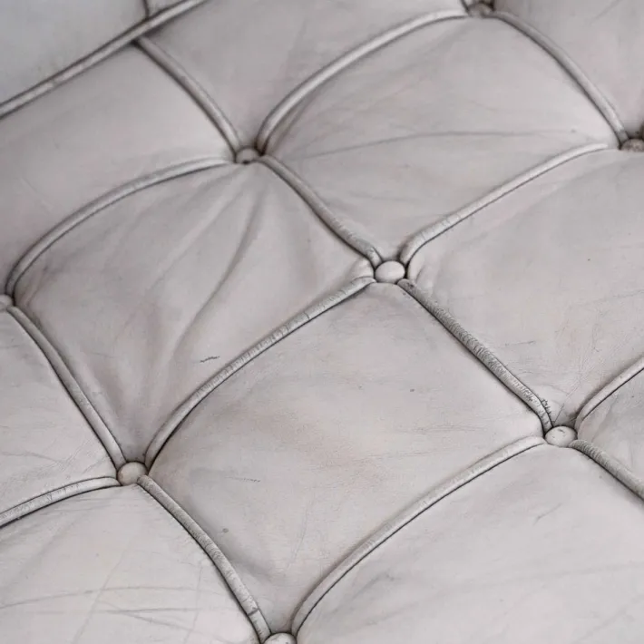 Pamono Barcelona Chair in Off-White Leather by Mies van der Rohe for Knoll Inc / Knoll International, 1960s Best