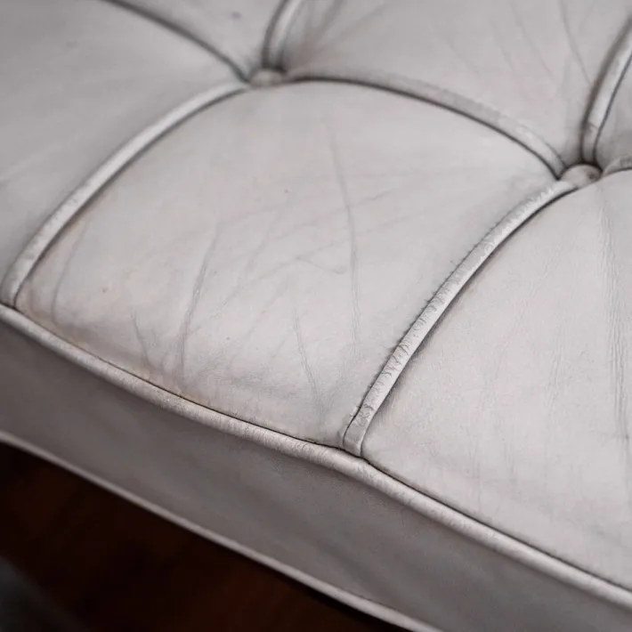 Pamono Barcelona Chair in Off-White Leather by Mies van der Rohe for Knoll Inc / Knoll International, 1960s Best