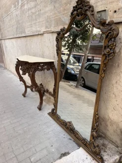 Pamono Baroque Console and Mirror in Wood, 1900s, Set of 2 Discount