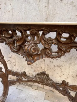 Pamono Baroque Console and Mirror in Wood, 1900s, Set of 2 Discount