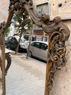 Pamono Baroque Console and Mirror in Wood, 1900s, Set of 2 Discount