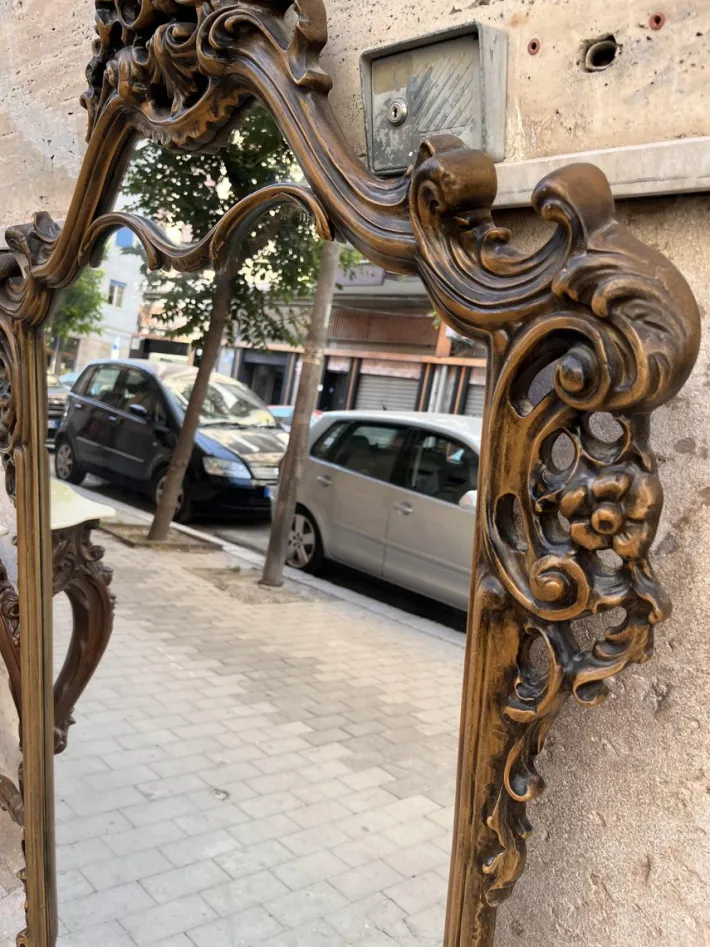 Pamono Baroque Console and Mirror in Wood, 1900s, Set of 2 Discount