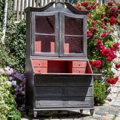 Pamono Baroque Secretaire in Dark Grey, 1700s